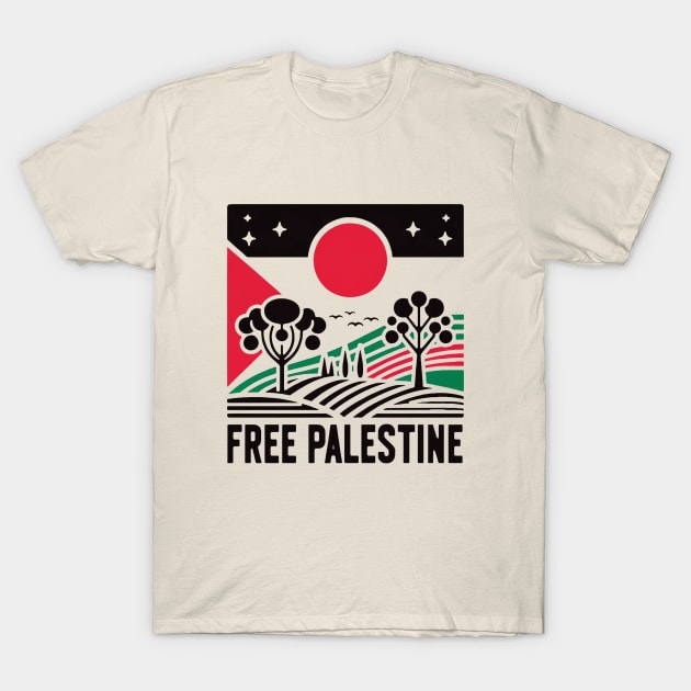 Free Palestine T-Shirt by Retro Travel Design